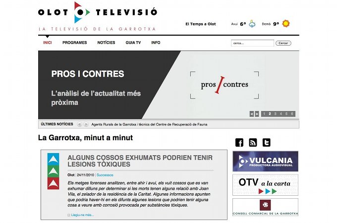 Olot Television Website Design