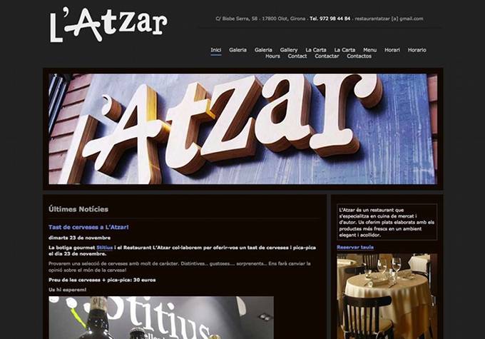 Disseny web per al Restaurant L'Atzar